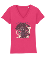 DON`T MESS WITH ME, KITTY 1 :D Tricou mânecă scurtă guler V Damă Evoker