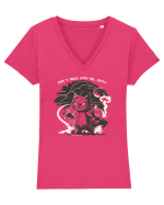 DON`T MESS WITH ME, KITTY 2 :D Tricou mânecă scurtă guler V Damă Evoker