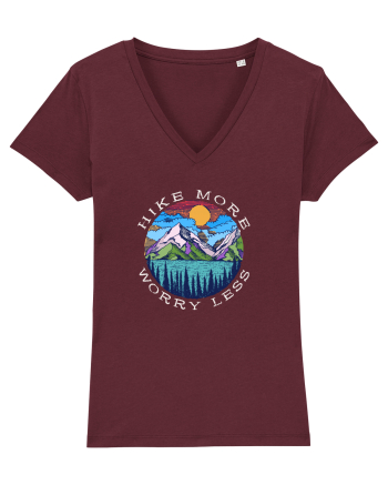 Hike More Worry Less Burgundy