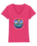 Hike More Worry Less Tricou mânecă scurtă guler V Damă Evoker