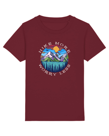Hike More Worry Less Burgundy