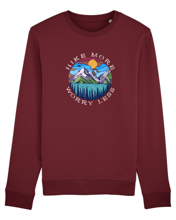 Hike More Worry Less Burgundy
