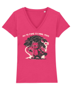 NU TE PUNE CU MINE, PISOI 2 :D Tricou mânecă scurtă guler V Damă Evoker