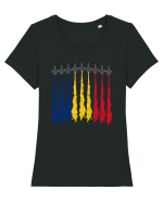 Romanian Air Force F16s Tricou mânecă scurtă guler larg fitted Damă Expresser
