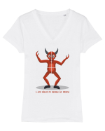 L-am făcut pe dracu în patru Tricou mânecă scurtă guler V Damă Evoker