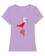 Libertate în palme Tricou mânecă scurtă guler larg fitted Damă Expresser