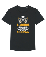pt iubitorii de bere - Alcohol because no great story starts with salad Tricou mânecă scurtă guler larg Bărbat Skater