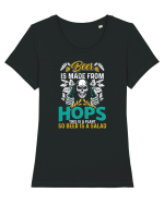 pt iubitorii de bere - Beer is a salad Tricou mânecă scurtă guler larg fitted Damă Expresser