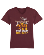 pt iubitorii de bere - Beer is better when drank together Tricou mânecă scurtă guler V Bărbat Presenter