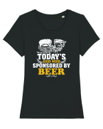pt iubitorii de bere - Good mood sponsored by beer Tricou mânecă scurtă guler larg fitted Damă Expresser