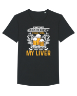pt iubitorii de bere - I drink water just to shock my liver Tricou mânecă scurtă guler larg Bărbat Skater