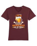 pt iubitorii de bere - I got 99 problems and beer solves all of them Tricou mânecă scurtă guler V Bărbat Presenter