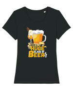 pt iubitorii de bere - I need a huge glass of beer Tricou mânecă scurtă guler larg fitted Damă Expresser