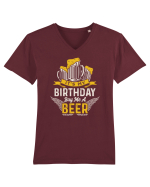pt iubitorii de bere - It is my birthday buy me a beer Tricou mânecă scurtă guler V Bărbat Presenter