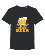 pt iubitorii de bere - Save water drink beer Tricou mânecă scurtă guler larg Bărbat Skater