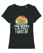 pt iubitorii de bere - The beers are calling Tricou mânecă scurtă guler larg fitted Damă Expresser