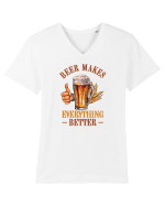 pt iubitorii de bere - Beer makes everything better Tricou mânecă scurtă guler V Bărbat Presenter