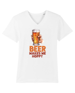 pt iubitorii de bere - Beer makes me hoppy Tricou mânecă scurtă guler V Bărbat Presenter