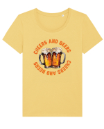 pt iubitorii de bere - Cheers and beers Tricou mânecă scurtă guler larg fitted Damă Expresser
