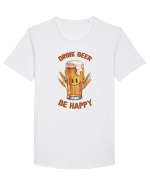 pt iubitorii de bere - Drink beer be happy Tricou mânecă scurtă guler larg Bărbat Skater