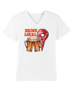 pt iubitorii de bere - Drink local Tricou mânecă scurtă guler V Bărbat Presenter