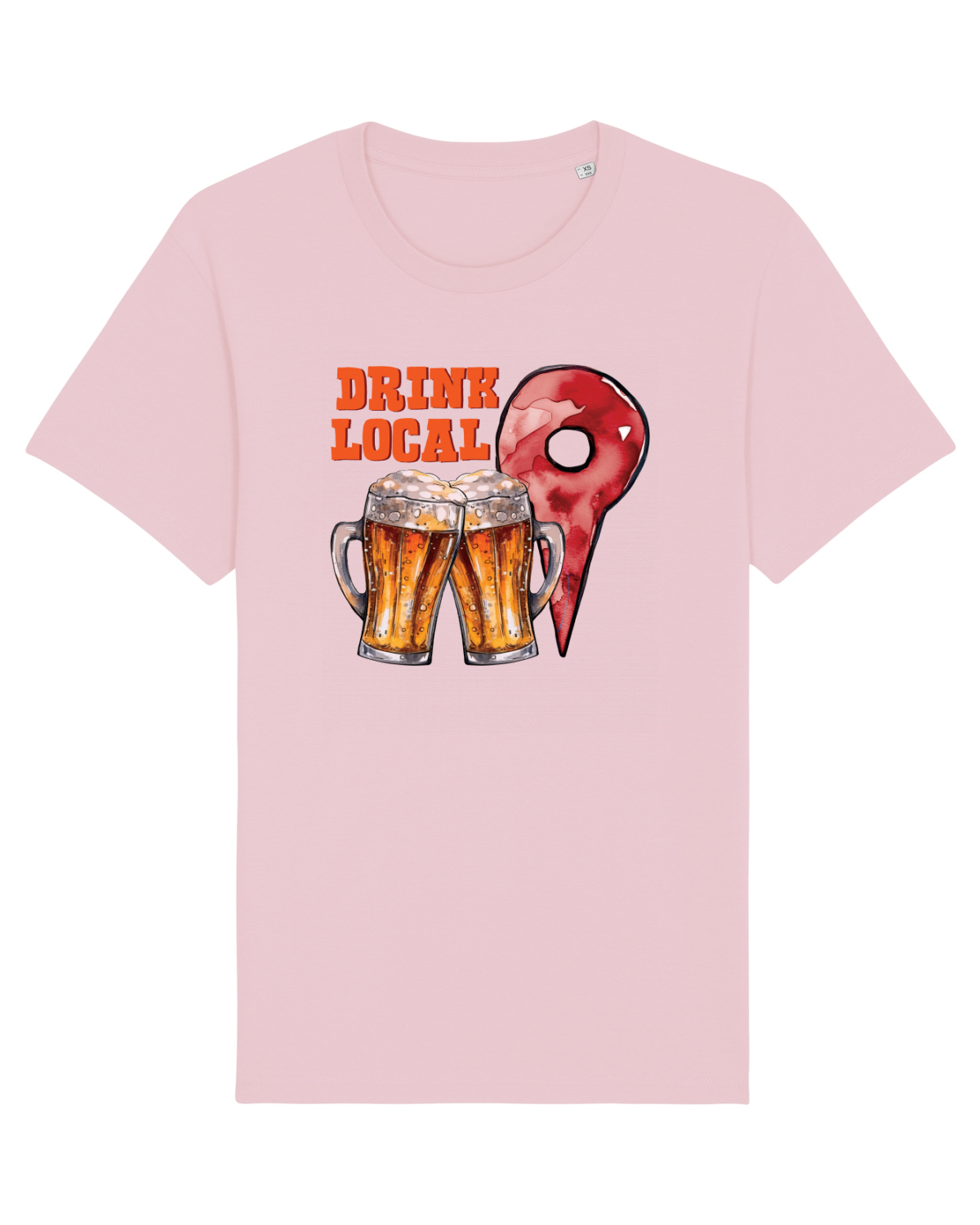 Tricou mânecă scurtă Unisex Rocker Cotton Pink