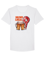 pt iubitorii de bere - Drink local Tricou mânecă scurtă guler larg Bărbat Skater