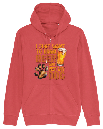 pt iubitorii de bere - I just want to drink beer and pet my dog Carmine Red