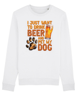 pt iubitorii de bere - I just want to drink beer and pet my dog Bluză mânecă lungă Unisex Rise