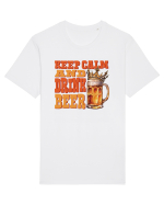 pt iubitorii de bere - Keep calm and drink beer Tricou mânecă scurtă Unisex Rocker