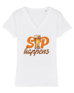 pt iubitorii de bere - Sip happens Tricou mânecă scurtă guler V Damă Evoker