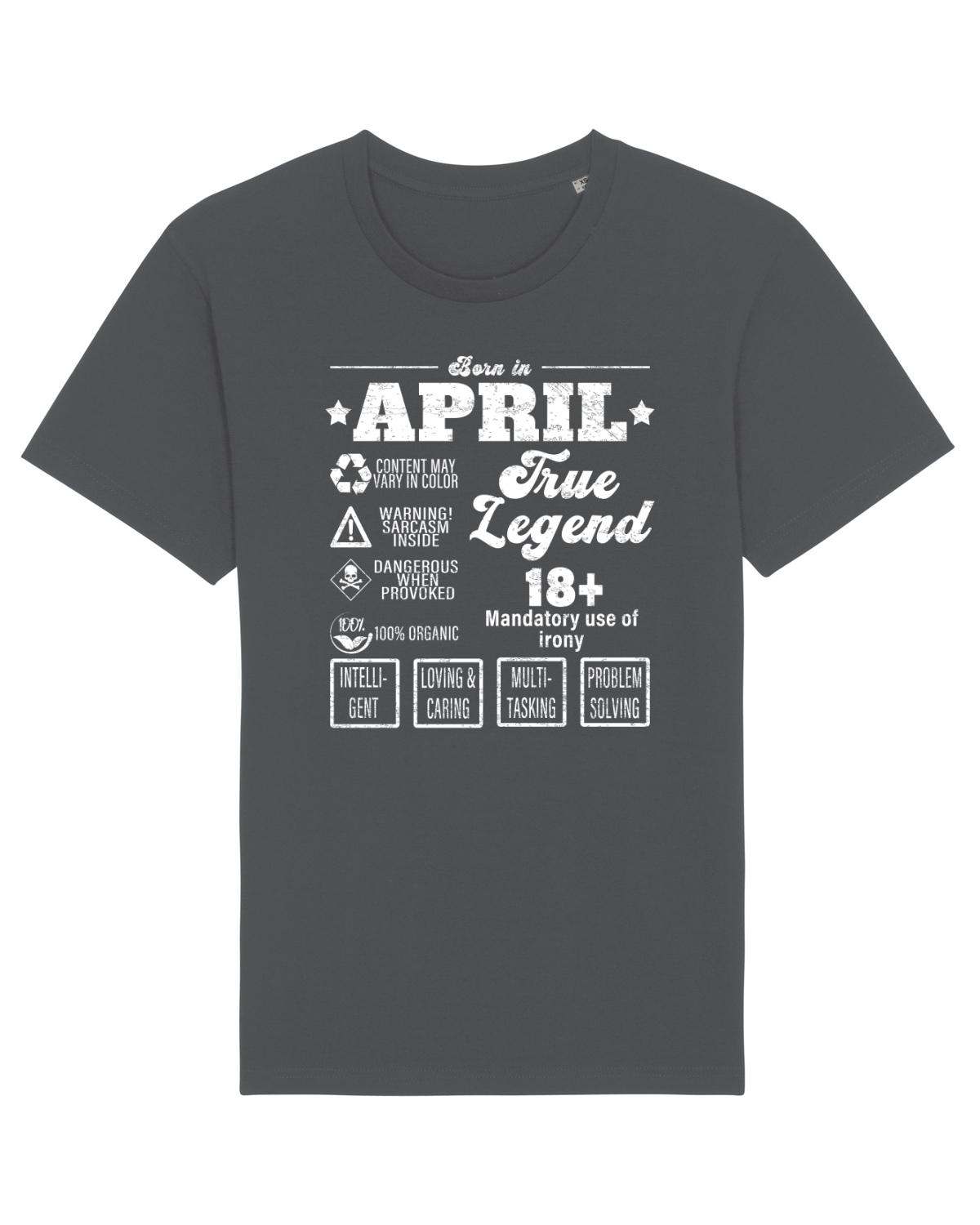 Tricou mânecă scurtă Unisex Rocker Anthracite