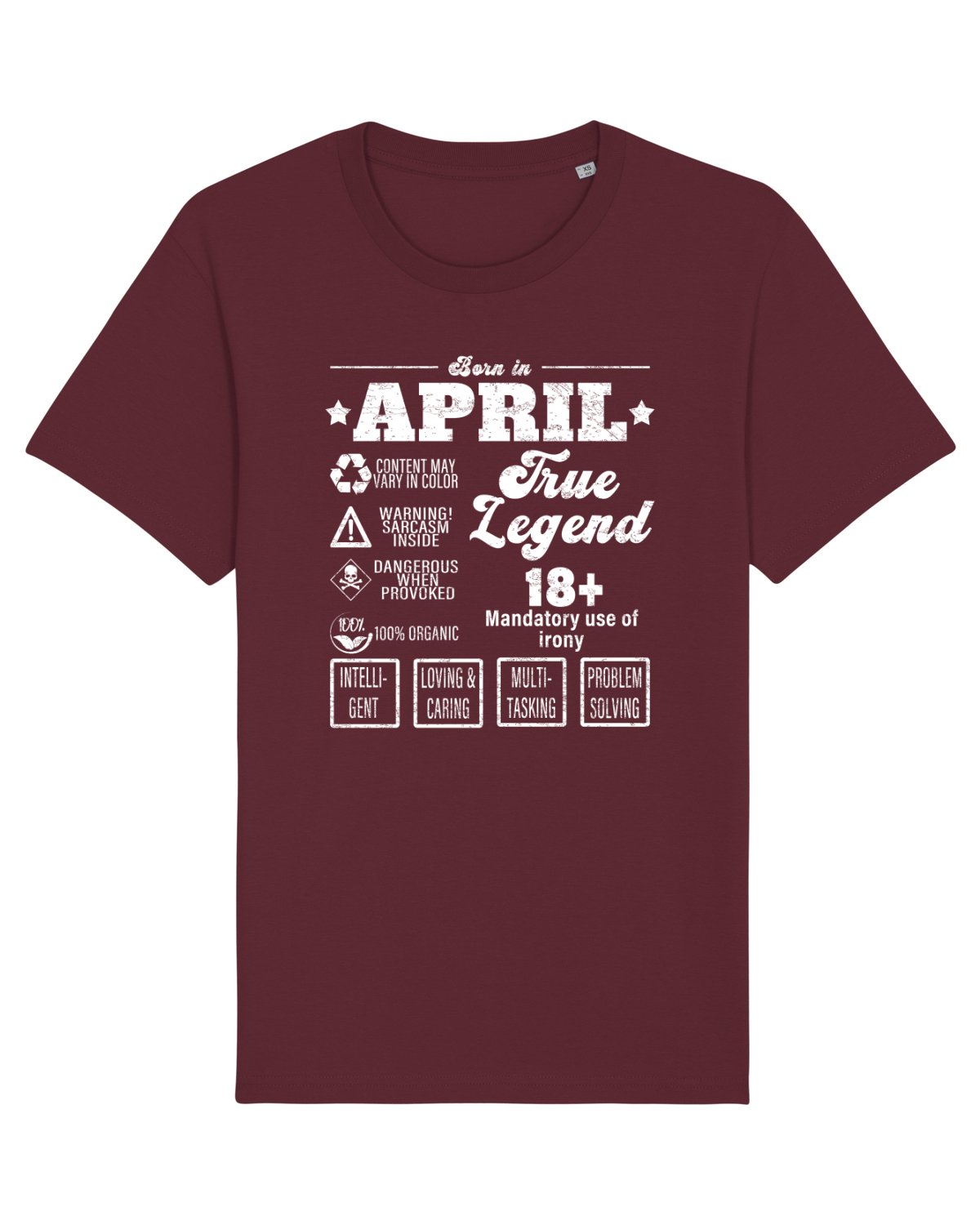 Tricou mânecă scurtă Unisex Rocker Burgundy