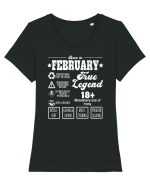 Born In February True Legend Tricou mânecă scurtă guler larg fitted Damă Expresser