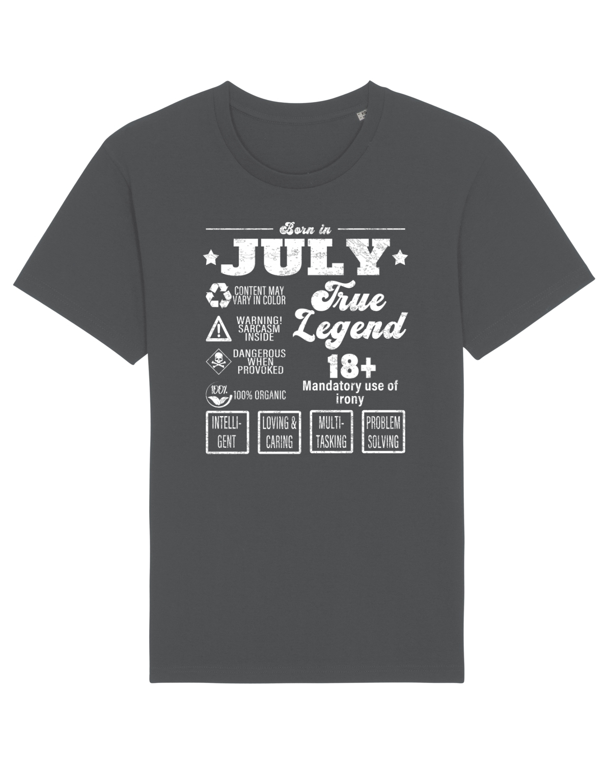 Tricou mânecă scurtă Unisex Rocker Anthracite