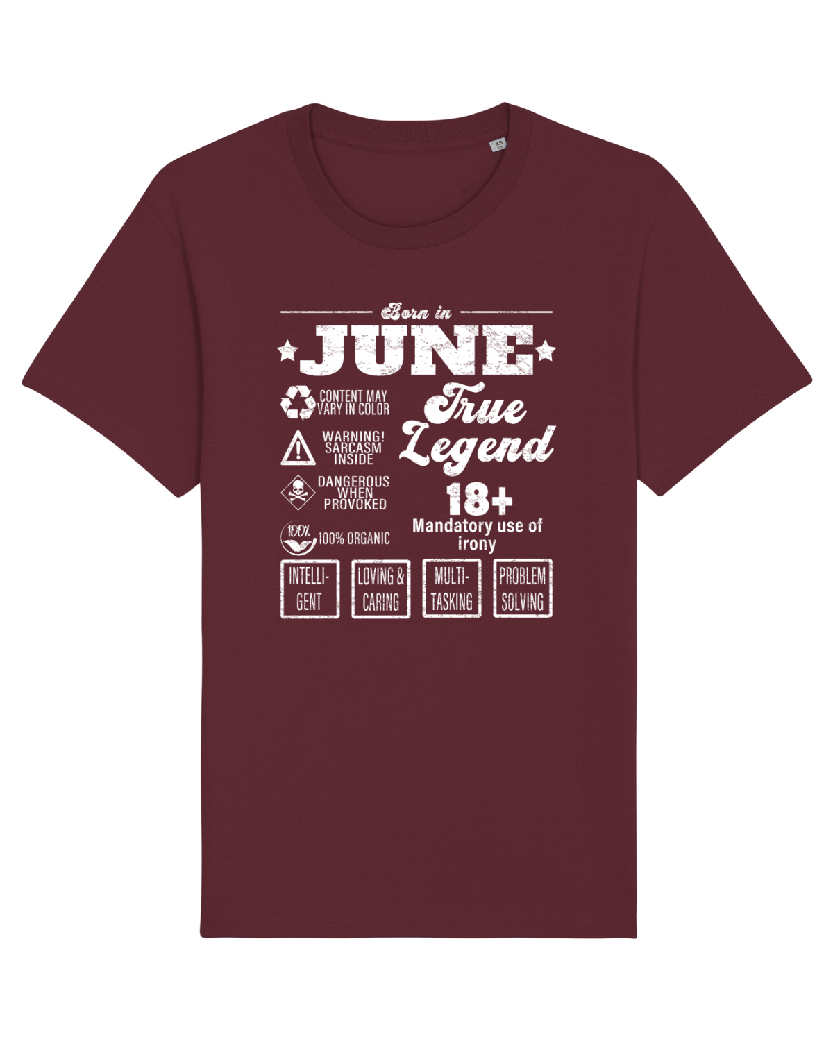 Tricou mânecă scurtă Unisex Rocker Burgundy