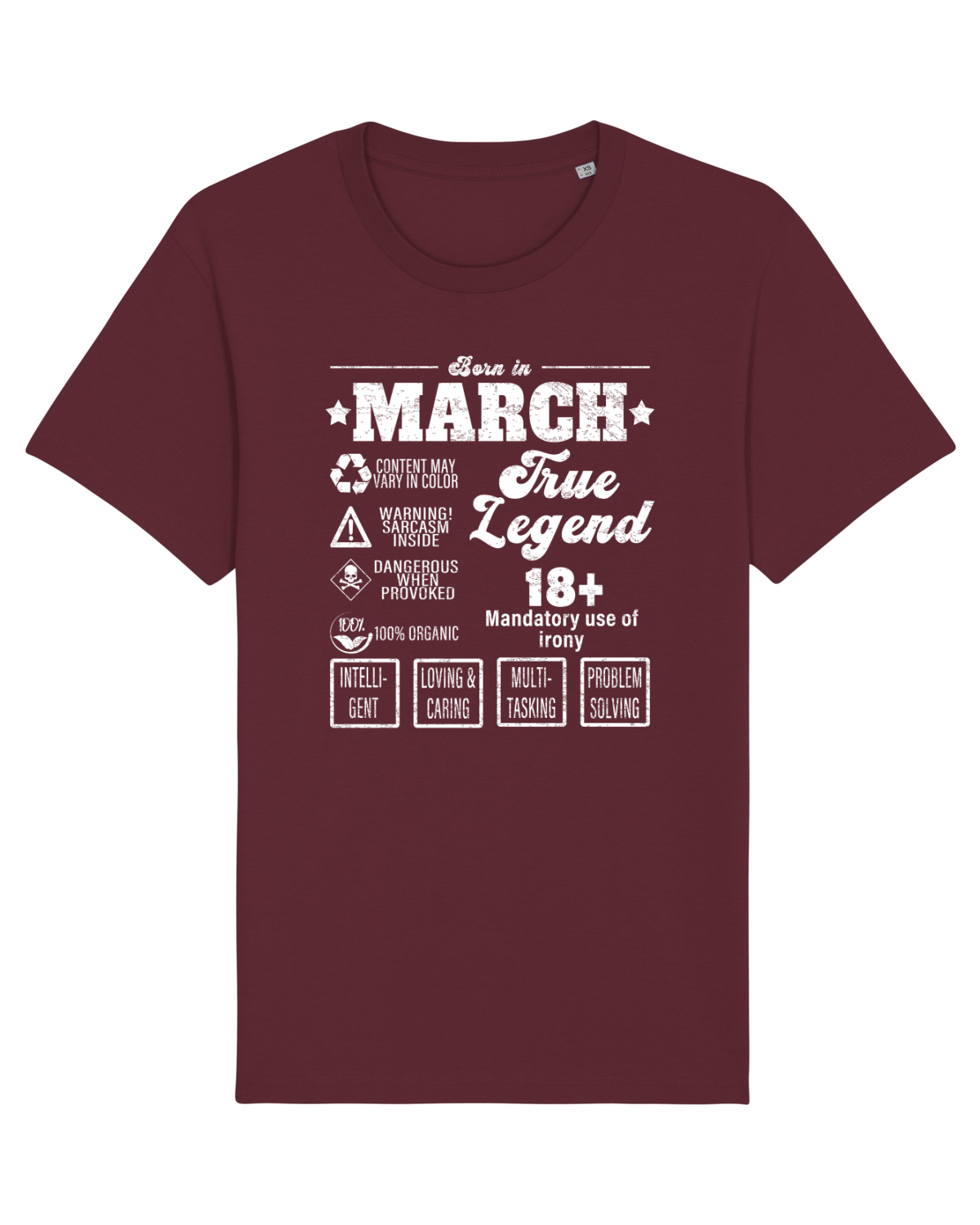 Tricou mânecă scurtă Unisex Rocker Burgundy