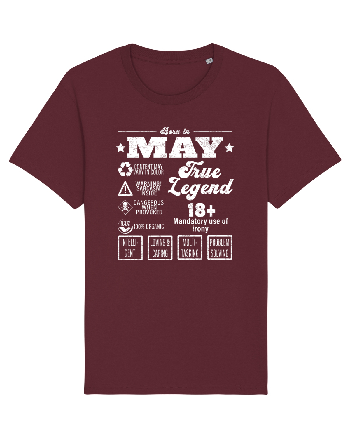 Tricou mânecă scurtă Unisex Rocker Burgundy