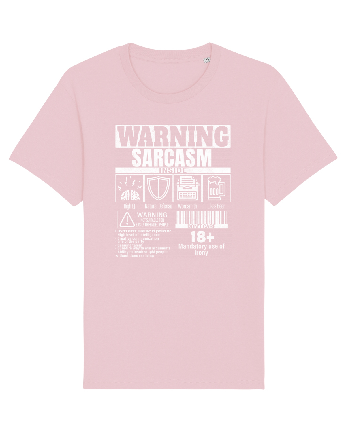 Tricou mânecă scurtă Unisex Rocker Cotton Pink