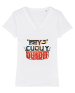 Vulturul a aterizat Tricou mânecă scurtă guler V Damă Evoker