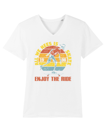 All We Need Is Skate Skateboarding White