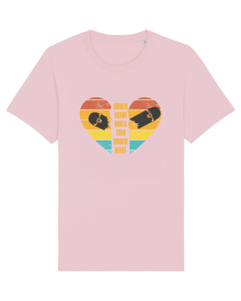 Broken Board Hurts Than Broken Heart Cotton Pink