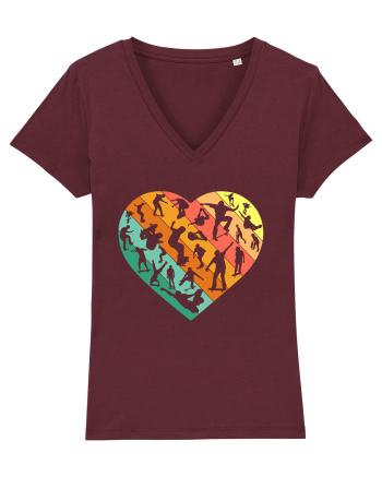 Heart Skater Skateboarding Skateboard Burgundy