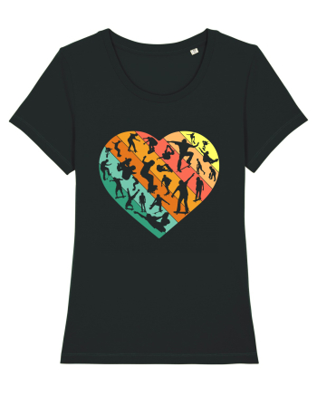 Heart Skater Skateboarding Skateboard Black