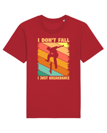I Don't Fall I Just Brakedance Vintage Skateboarder Red