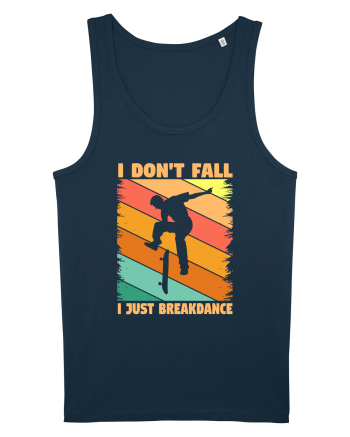 I Don't Fall I Just Brakedance Vintage Skateboarder Navy