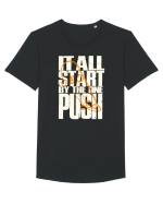 It All Start By The One Push Skateboard Tricou mânecă scurtă guler larg Bărbat Skater