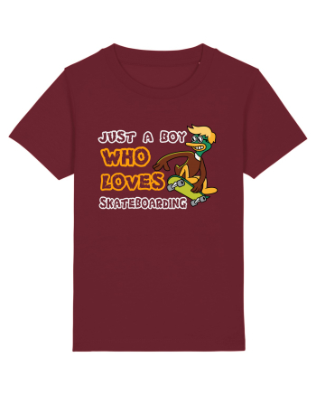 Just A Boy Who Loves Skateboarding Burgundy