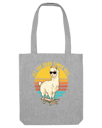 Let The Good Times Roll Lama Skateboarding Heather Grey