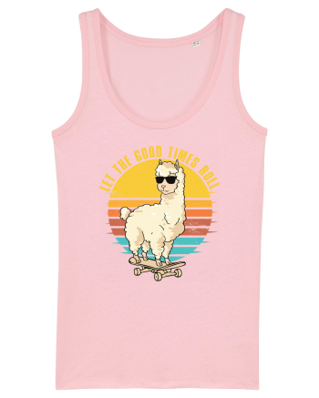 Let The Good Times Roll Lama Skateboarding Cotton Pink